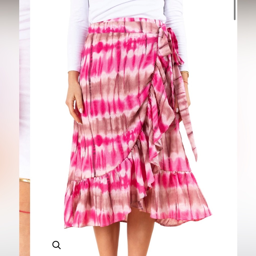 Pink Tie-Dye Wrap Skirt NWT